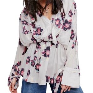 Free People Tuscan Dreams Ivory Tunic Blouse